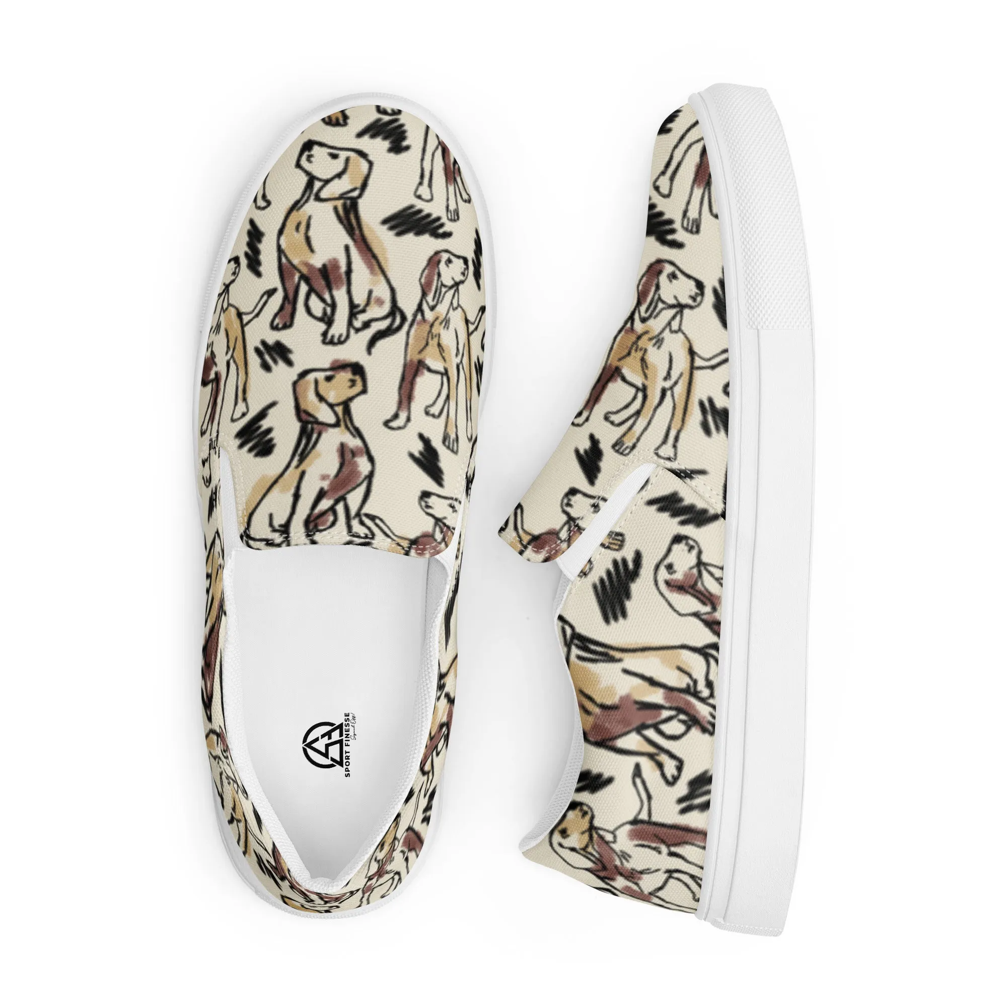 Dog Print Women’s slip-on canvas shoes