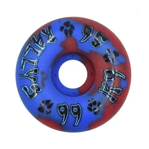 Dogtown 56mm x 99a K-9 Rallys  Red / Blue Swirl Skateboard Wheels 4pk