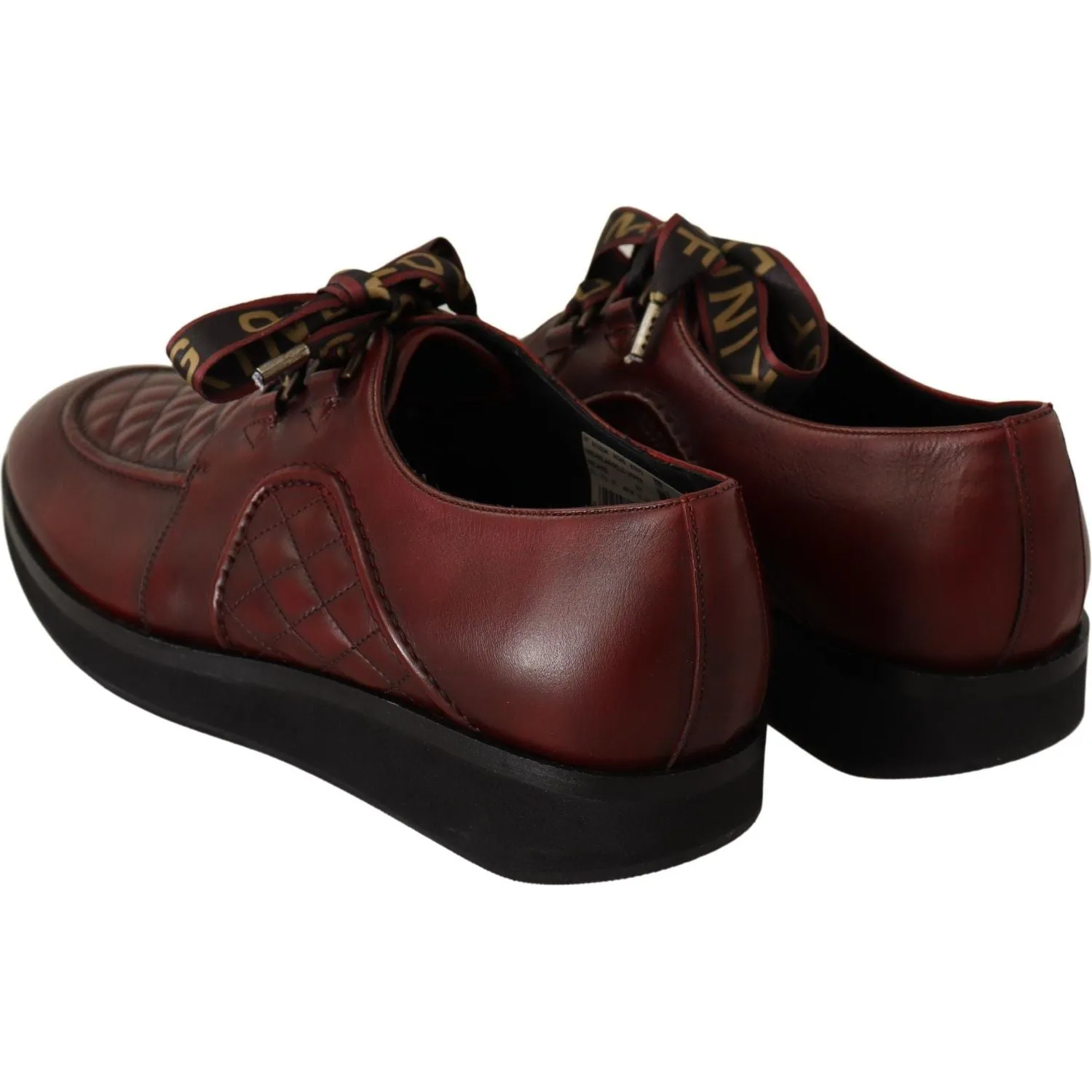 Dolce & Gabbana Elegant Bordeaux Derby Leather Shoes