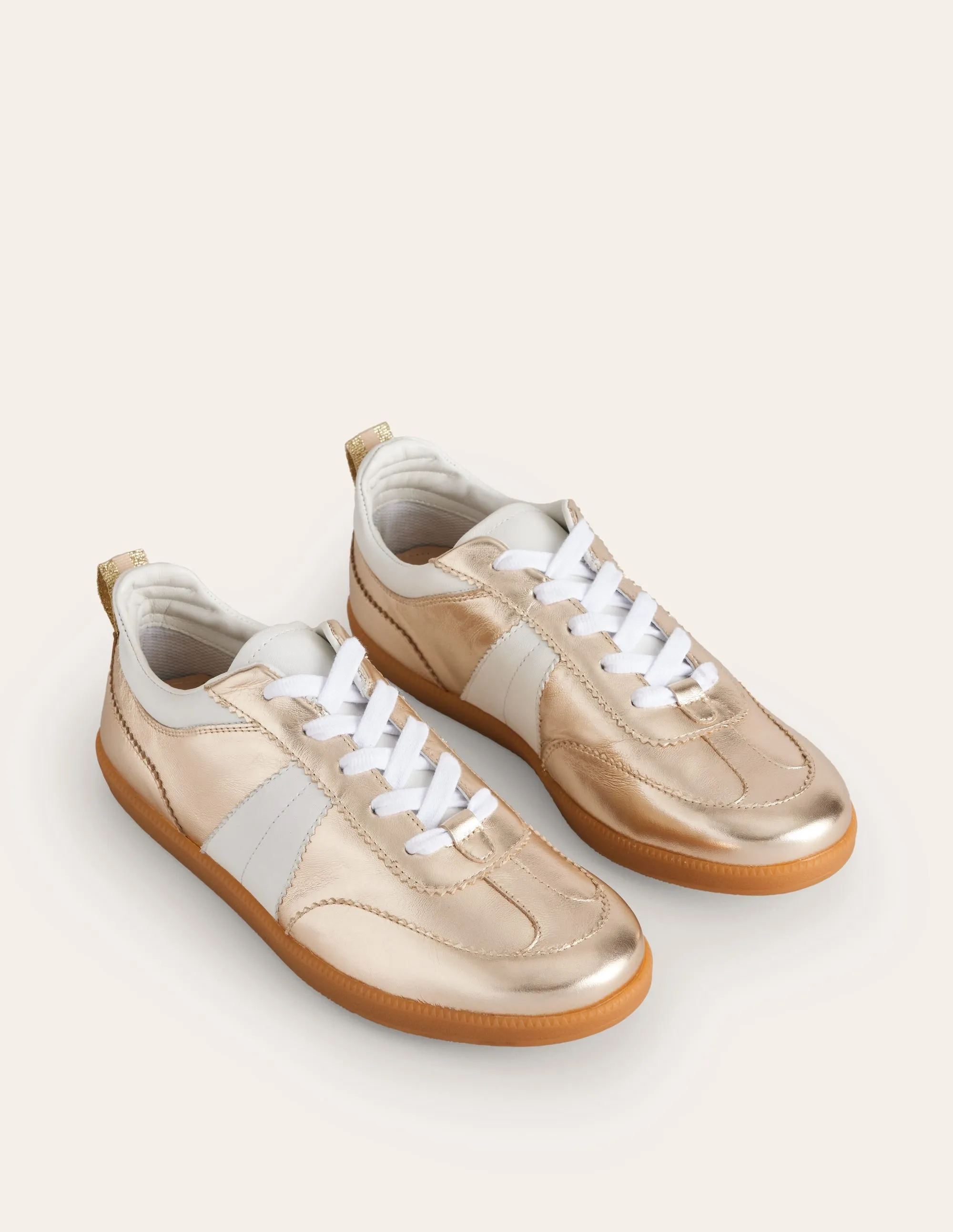 Erin Retro Tennis Trainers-Gold Mix