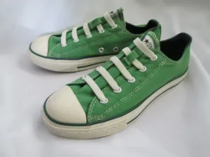 EUC CONVERSE ALL STAR LOWRISE Sneaker Trainer GREEN 2 CHUCKS Kids Athletic Sports Shoe