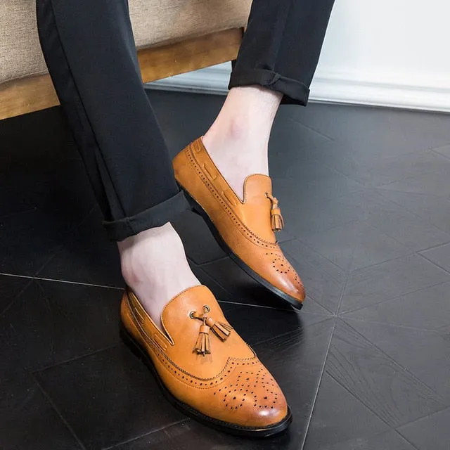 Fashion PU Leather Round Toe Bullock Oxfords Shoes