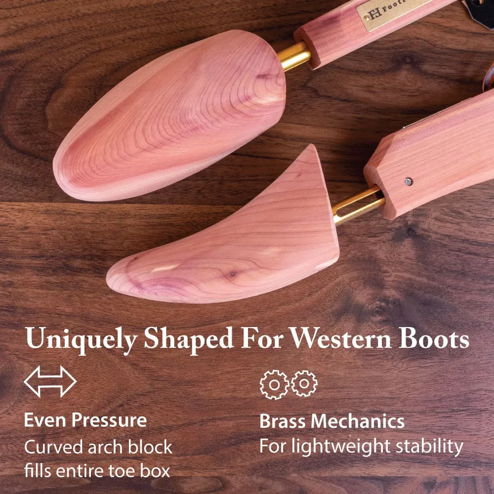 FootFitter Western Cedar Boot Tree - Shoe Trees for Western Cowboy Style Boots - CW12, 2-Pack