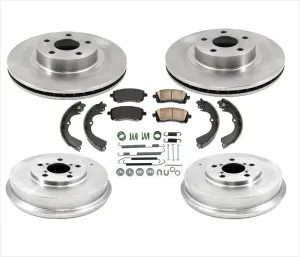 For 98-02 Forester Without ABS Brakes Brake Rotors Pads Drums Shoes Springs 7Pc