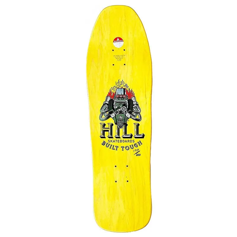 Frankie Hill Signed/Numbered Shaped Yellow Stain Skateboard Deck