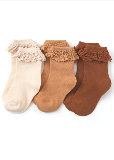 Girls Ruffle 3 Pack Stockings