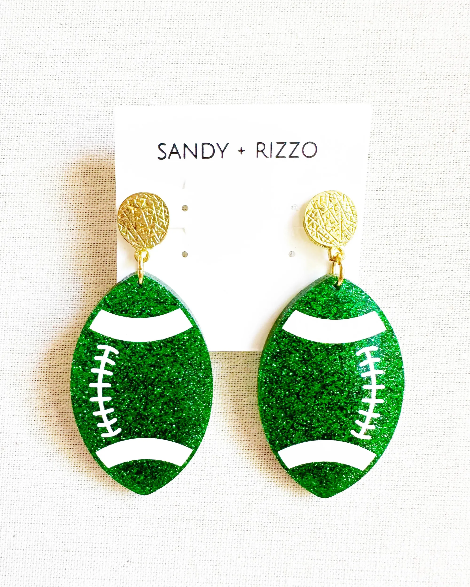 Glitter Football Earrings