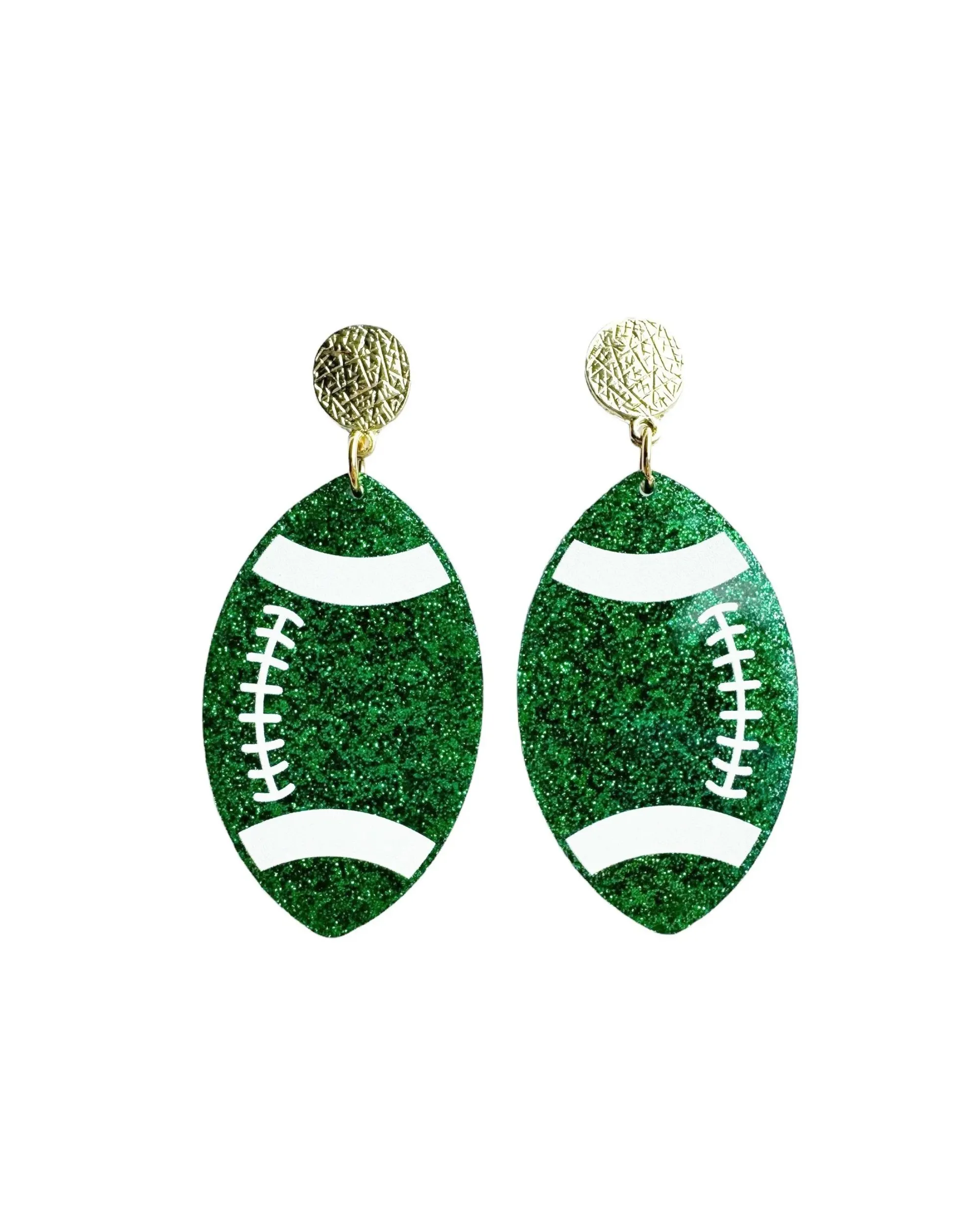 Glitter Football Earrings