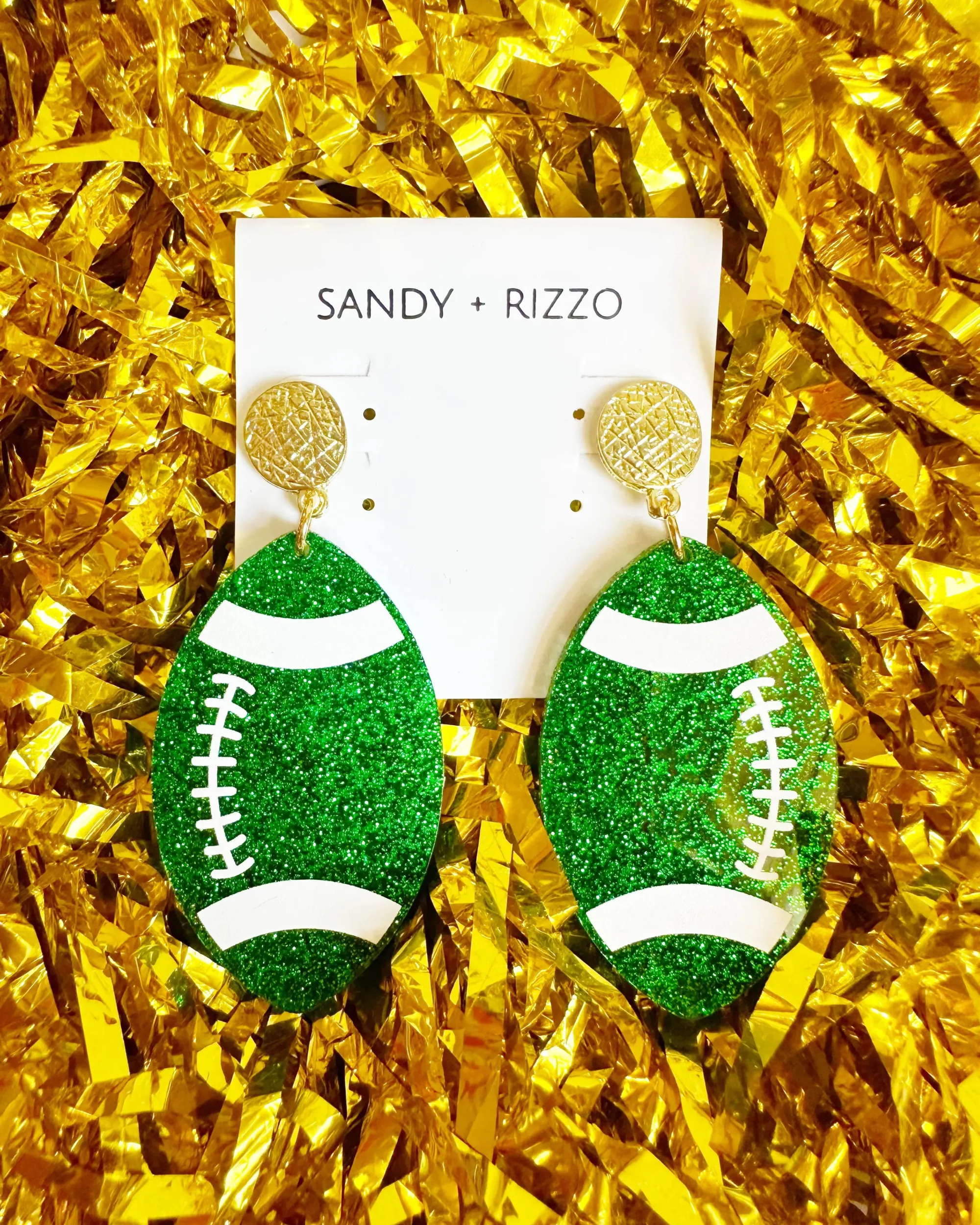 Glitter Football Earrings