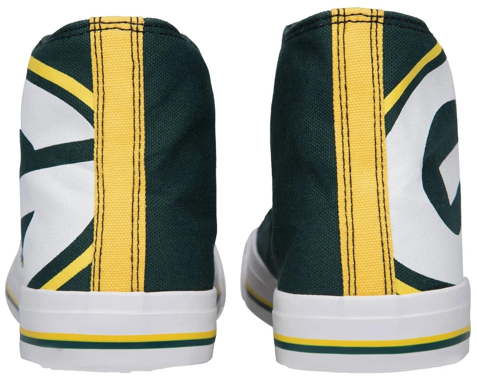 Green Bay Packers Men's High Top Big Logo Canvas Shoes