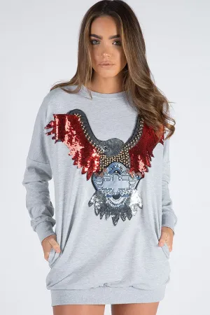 Grey Eagle Jumper Dress - Maria