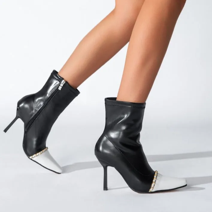 High Heeled Side Zipper Short Boots