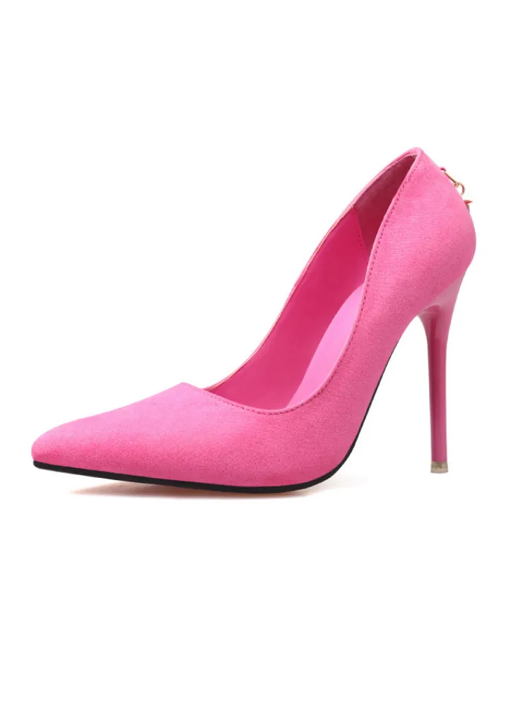 High-heeled Suede Shallow-mouth Pointed Shoes