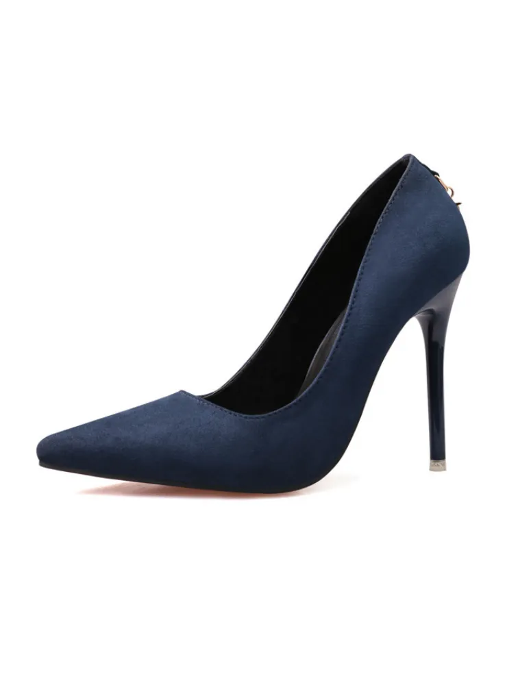 High-heeled Suede Shallow-mouth Pointed Shoes