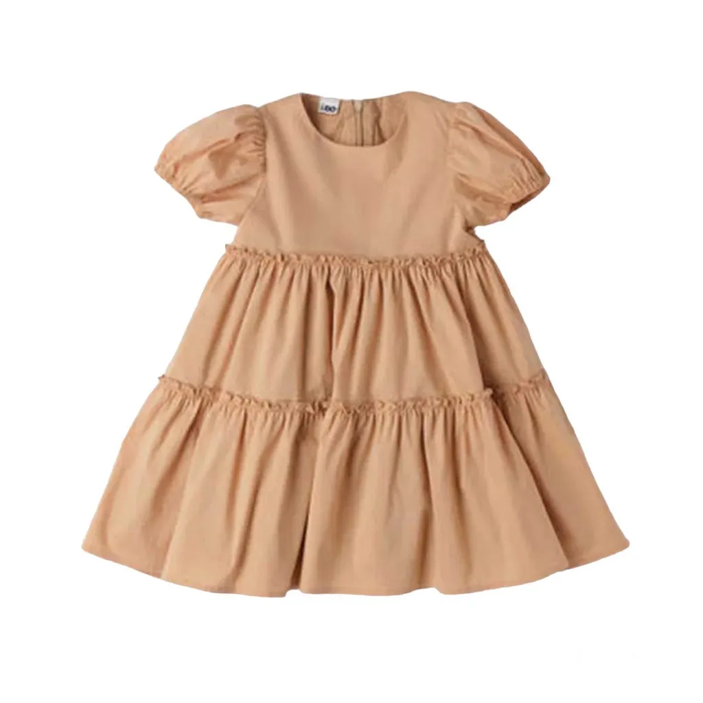 iDO -  SALE Flounced Tan dress