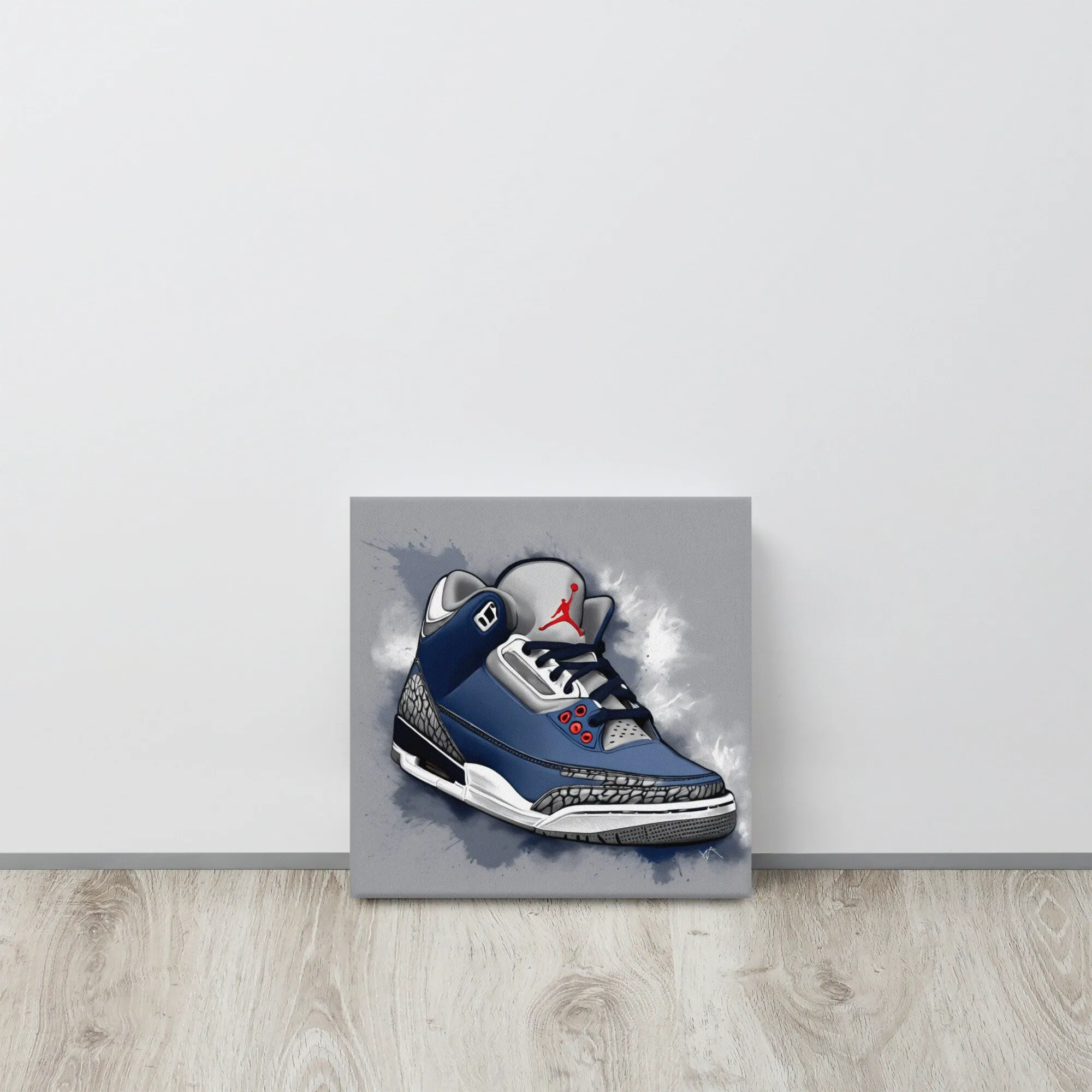 Jordan 2s in Grey and Navy Canvas Print - Sleek and Stylish Wall Art for Sneaker Enthusiasts