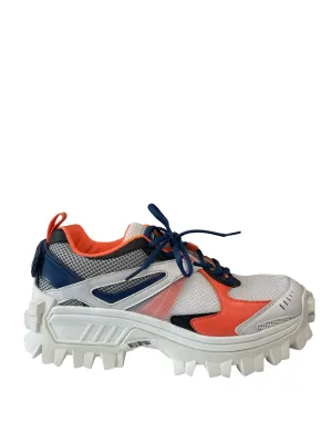 Juun.J White & Orange Trail Runner Sneakers. Size: 9