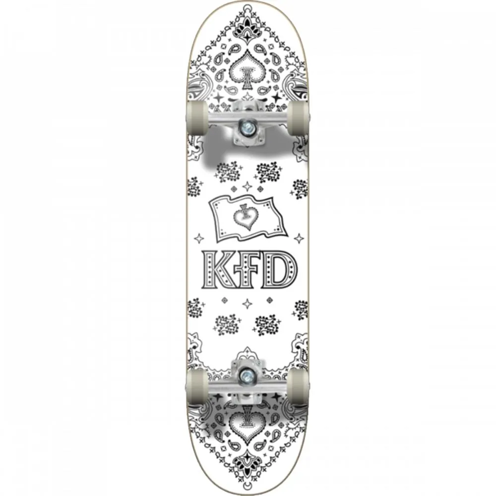 KFD Bandana 8.0" White Skateboard