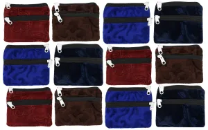 Kuber Industries Velvet 12 Pieces Women Cloth Handy Purse/Coin Pouch/batwa/Wallet With Two Zipper (Multi) - CTLTC039155