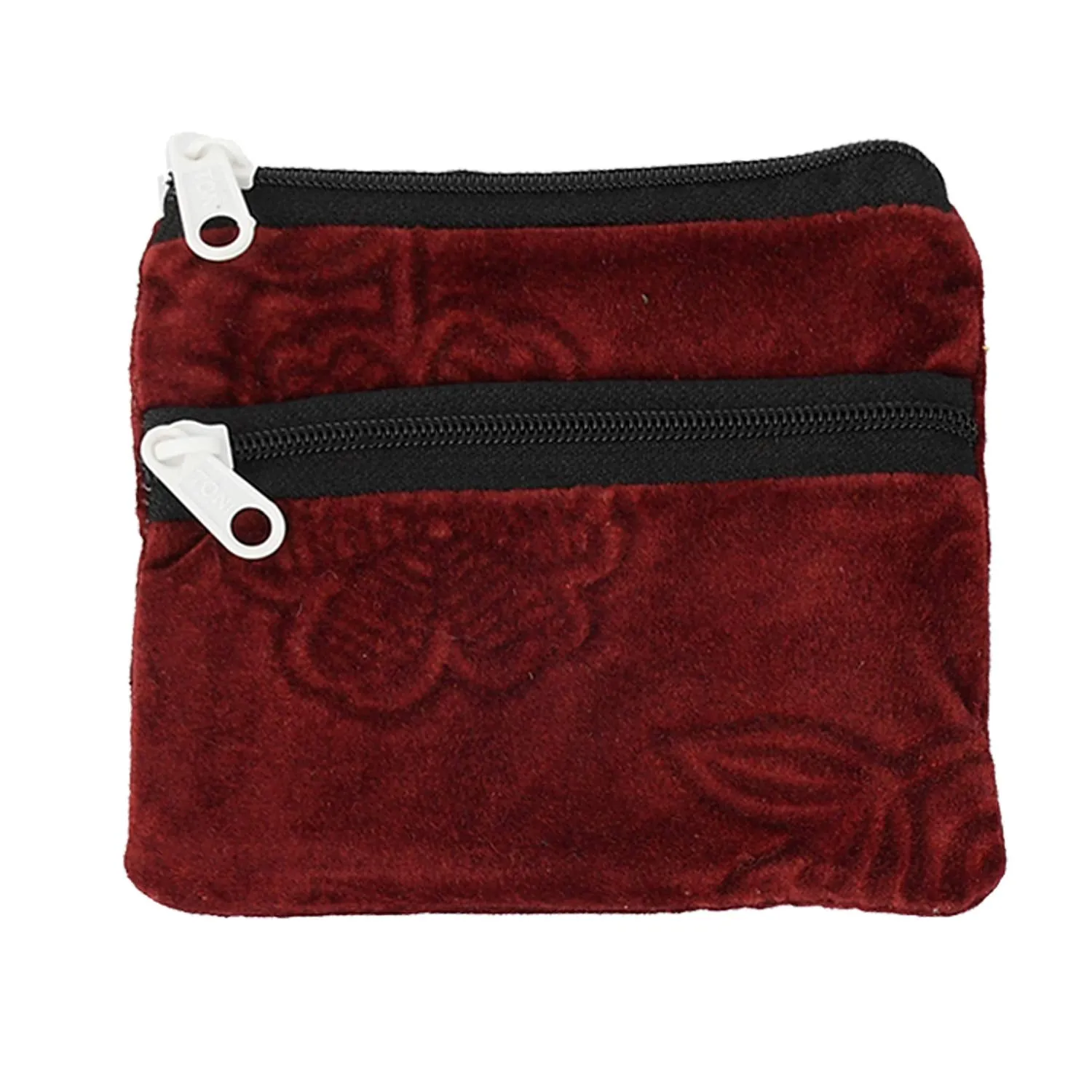 Kuber Industries Velvet 12 Pieces Women Cloth Handy Purse/Coin Pouch/batwa/Wallet With Two Zipper (Multi) - CTLTC039155