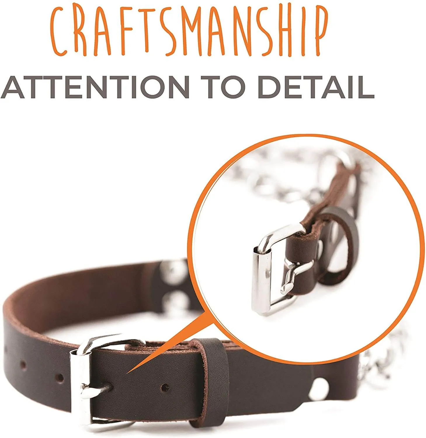 Leather Martingale Training Collar for Gentle Correction