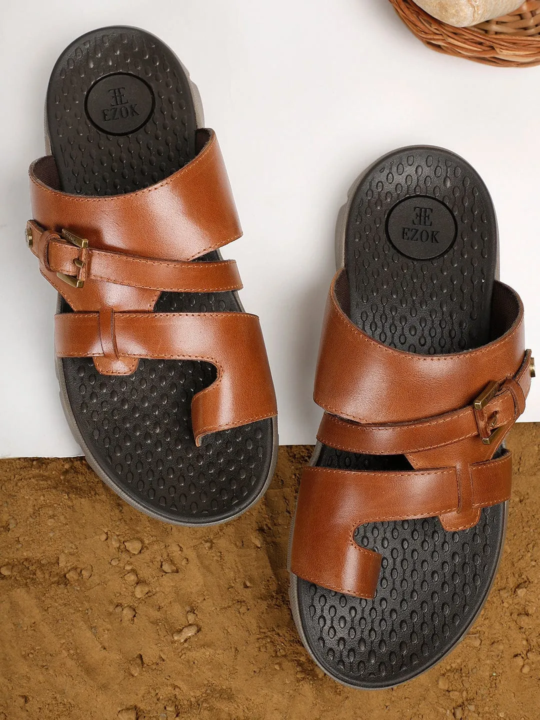 Leather Tan sandal for men