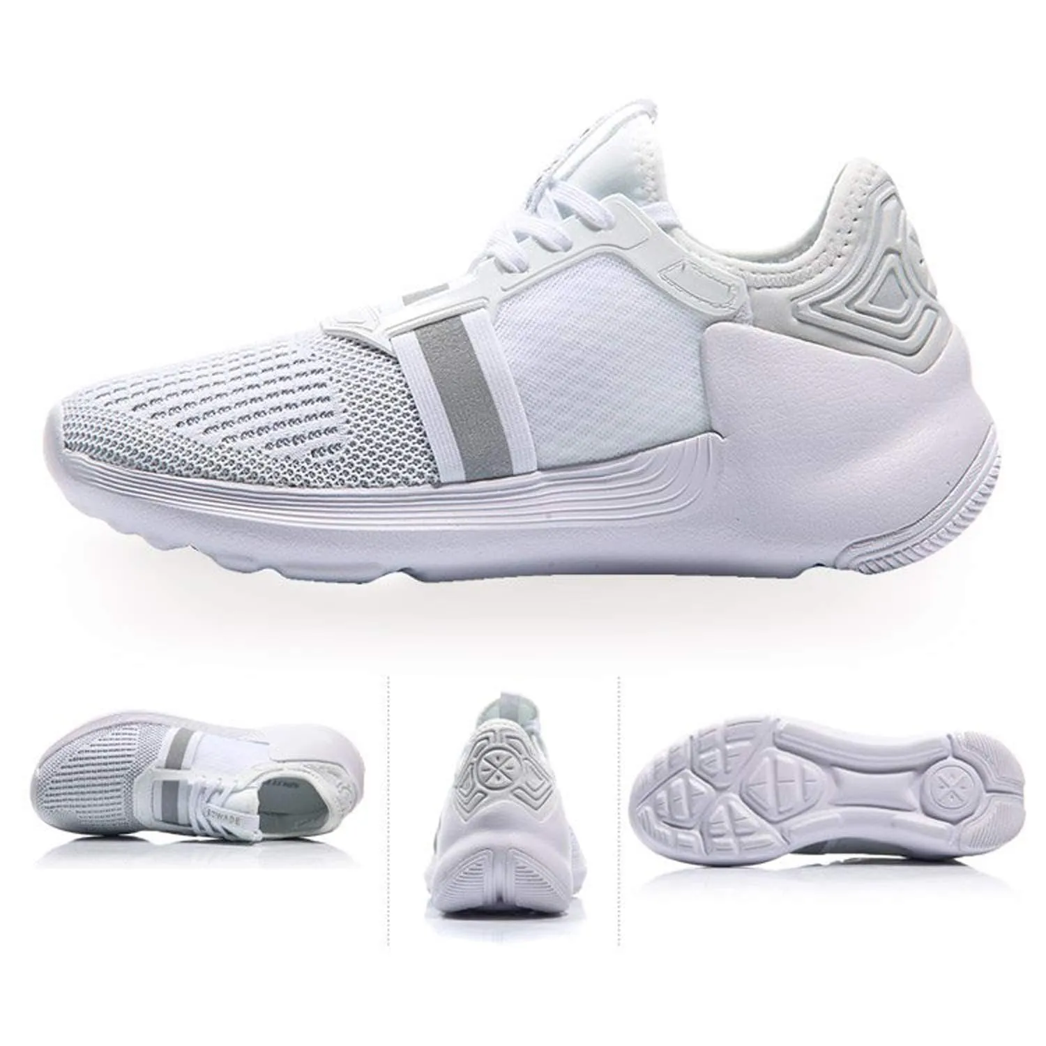 Li-Ning ABCM012-3 Female Basketball Shoes, Basic White/Grey