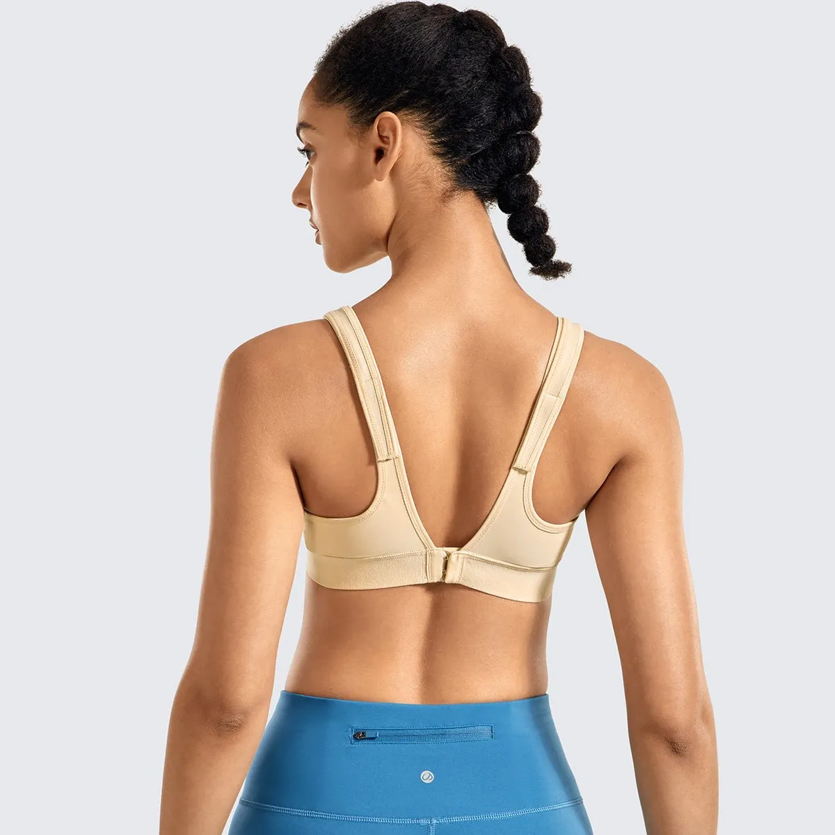 Lightweight Shock Absorber Padded Wireless High Performance Nude Sports Bra