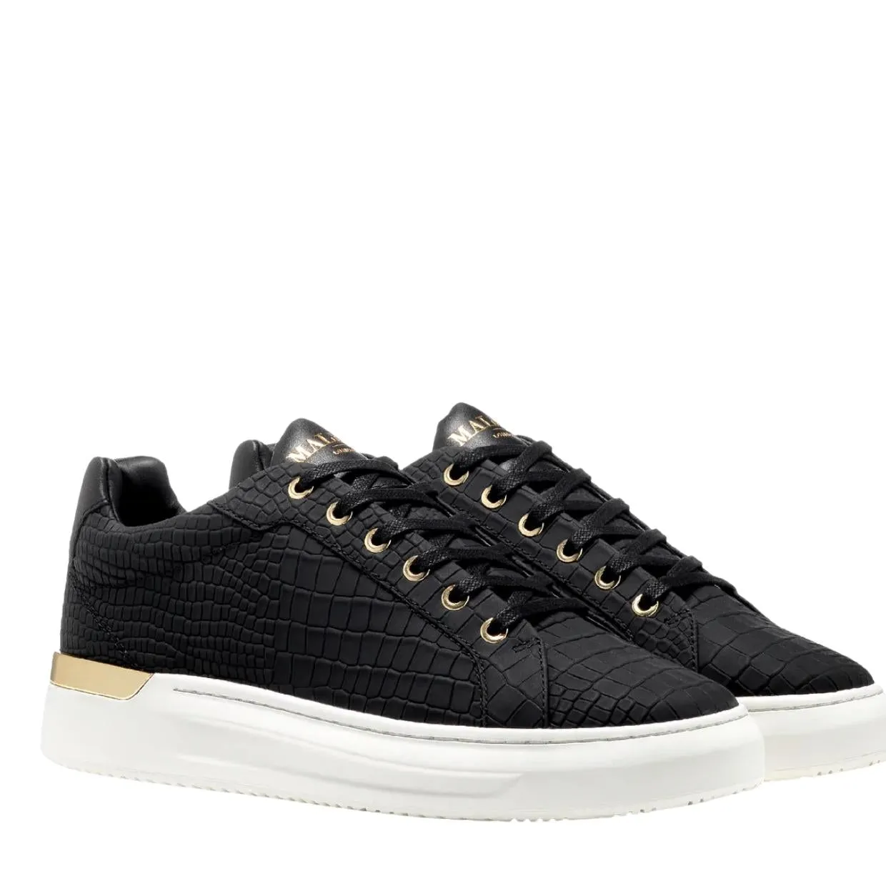 Mallet London GRFTR Matte Croc Black Trainers