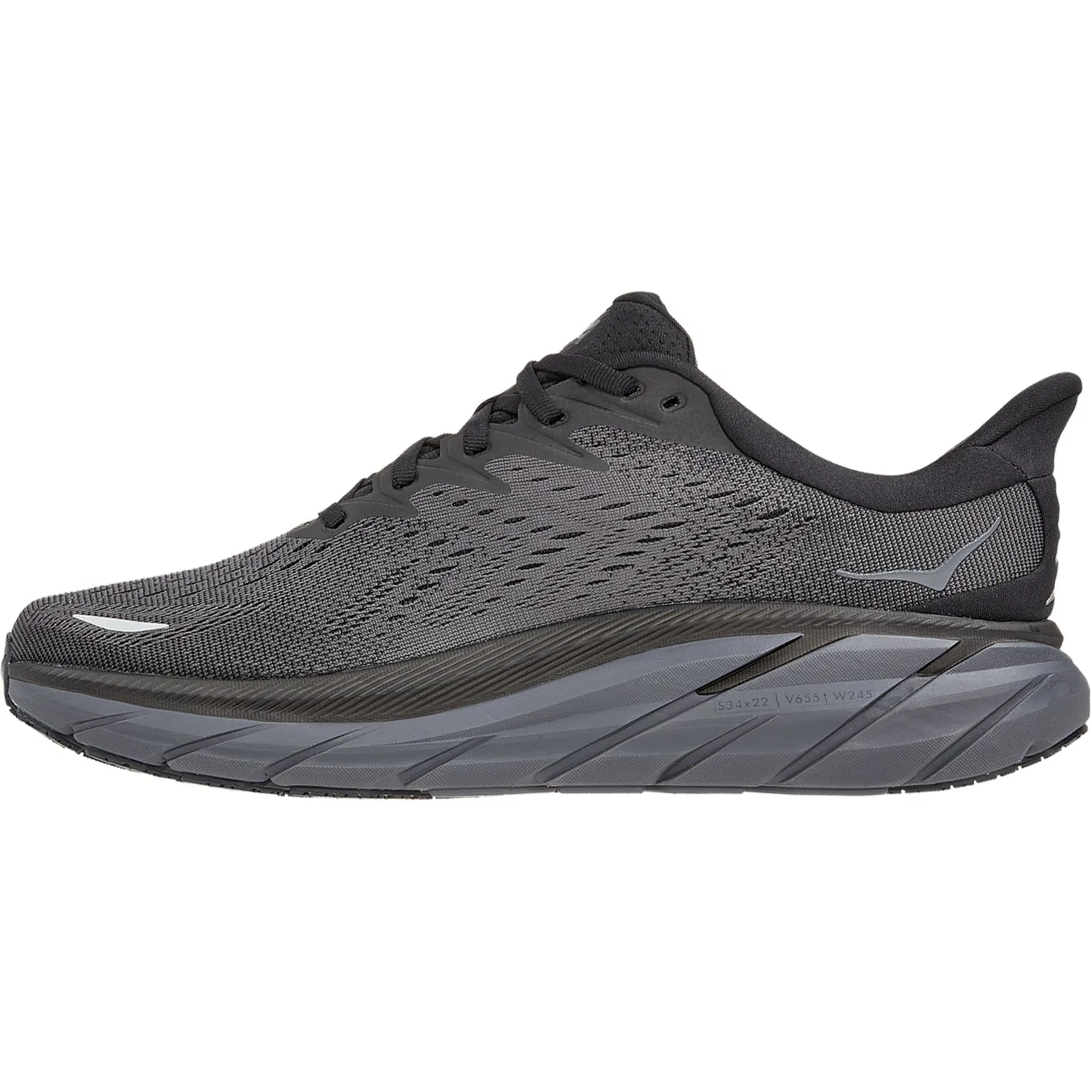 Men's Hoka Clifton 8 Black/Black Mesh