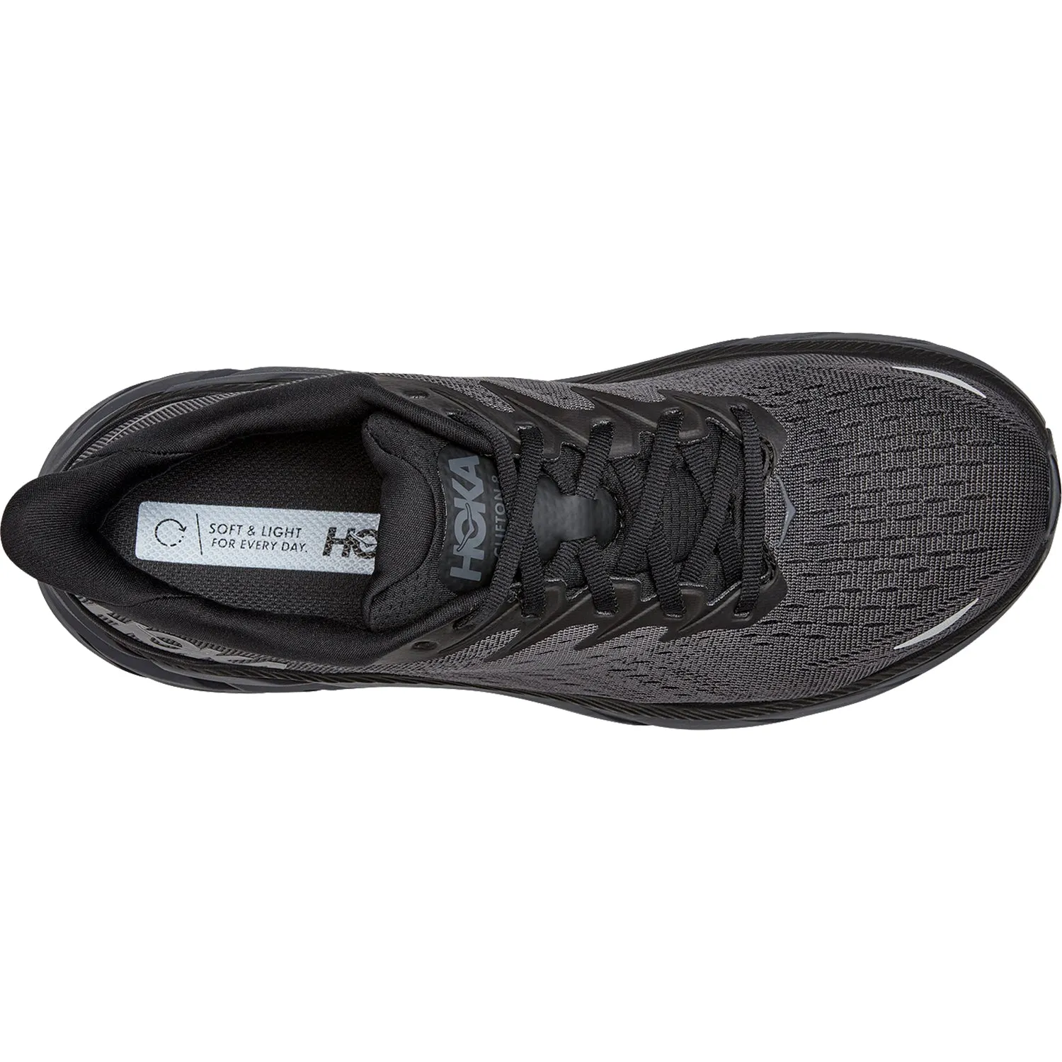 Men's Hoka Clifton 8 Black/Black Mesh