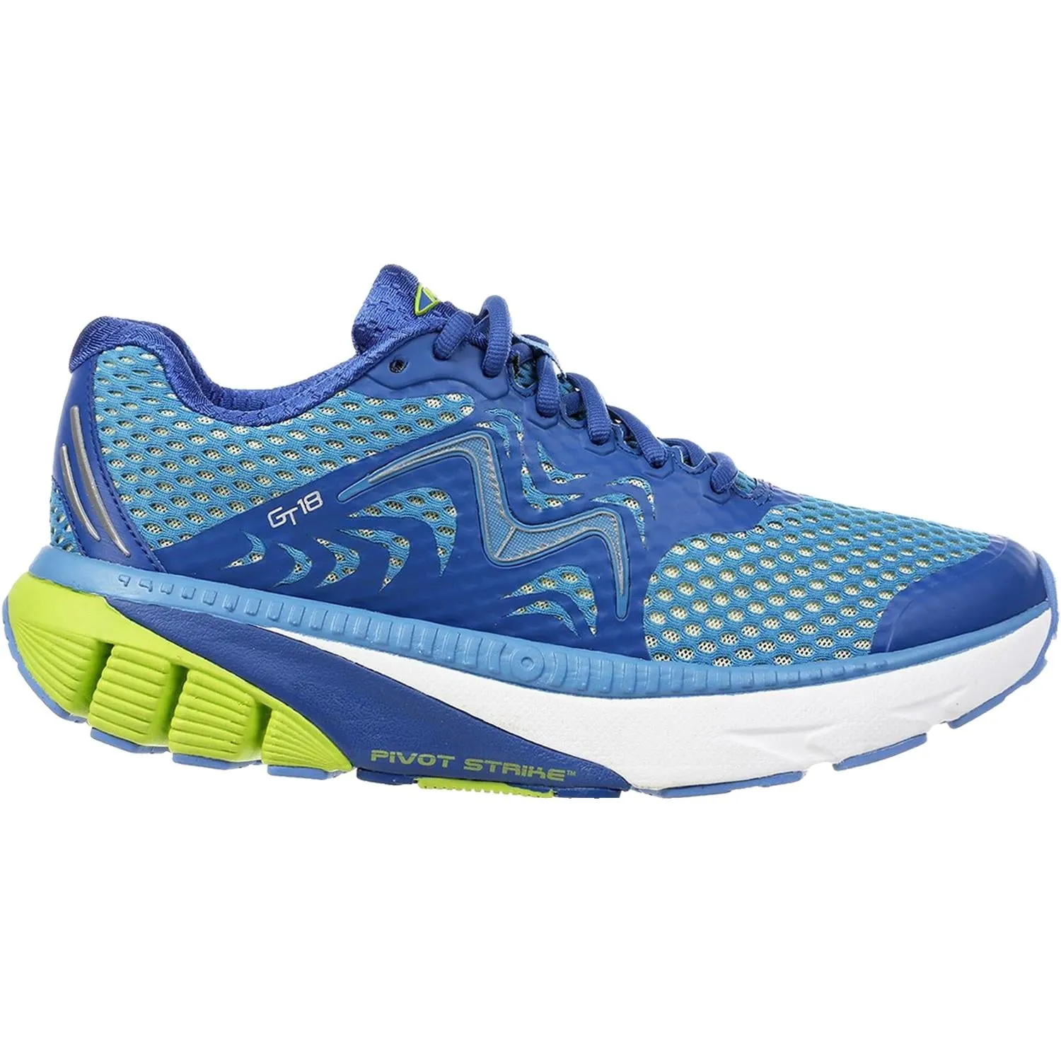 Men's MBT GT 18 Running Shoe Navy Blue/Lemon Green Mesh