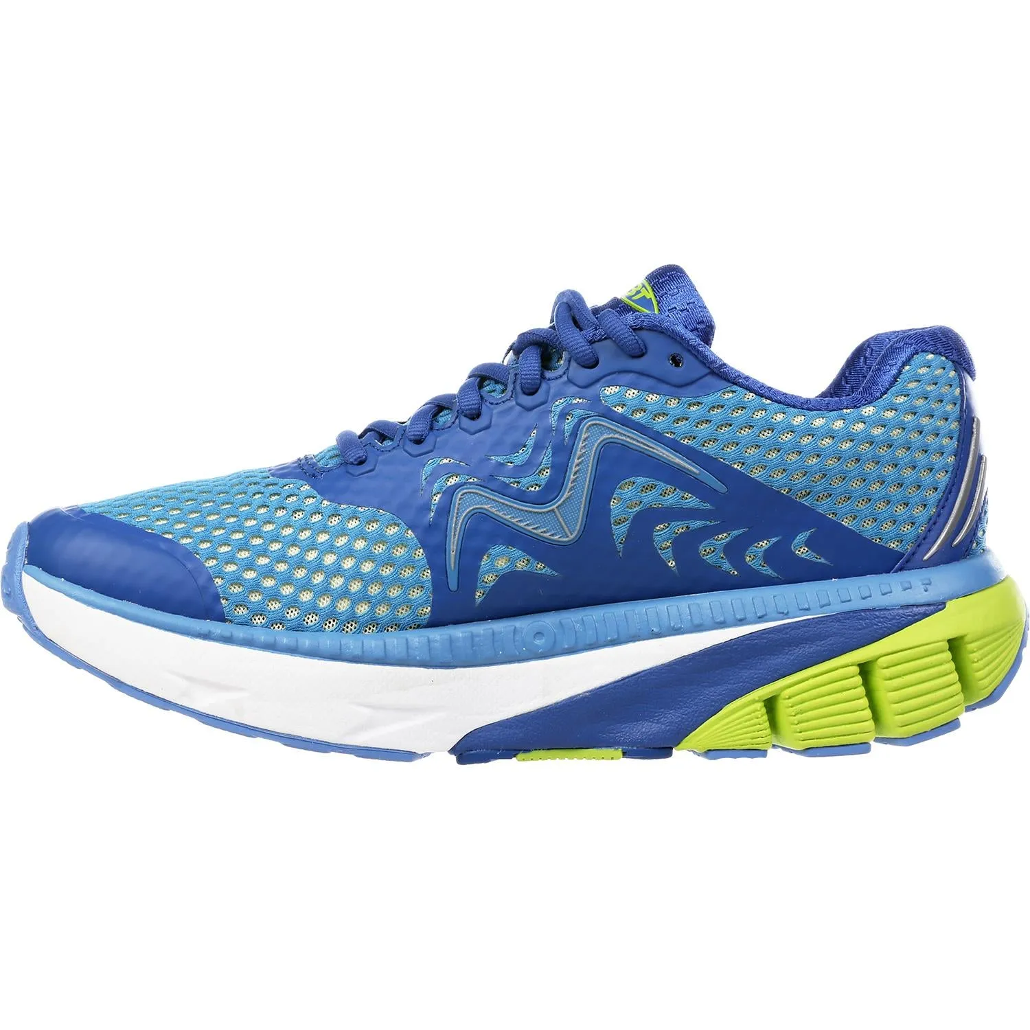 Men's MBT GT 18 Running Shoe Navy Blue/Lemon Green Mesh