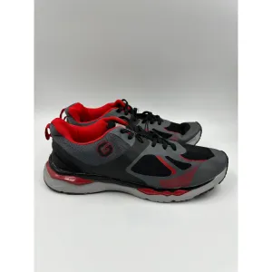 Men's Size 10.5, Gray Running Sneaker w/ Red & Black Accents and Thick Sole