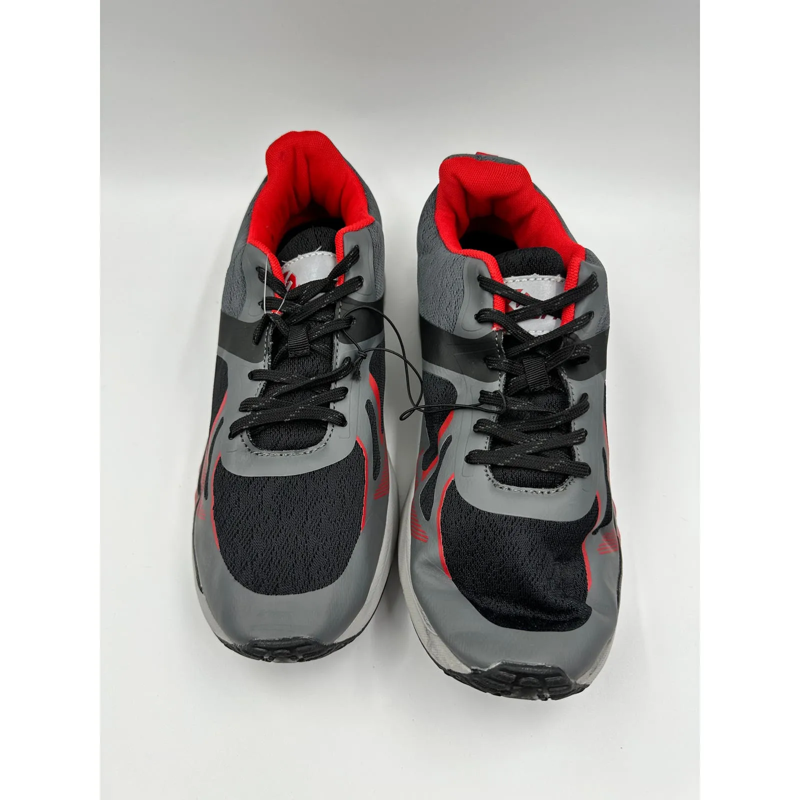 Men's Size 10.5, Gray Running Sneaker w/ Red & Black Accents and Thick Sole