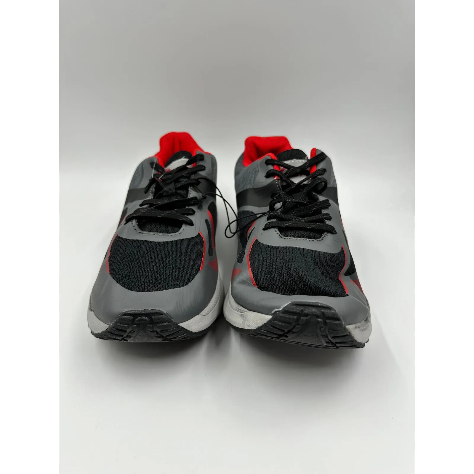 Men's Size 10.5, Gray Running Sneaker w/ Red & Black Accents and Thick Sole