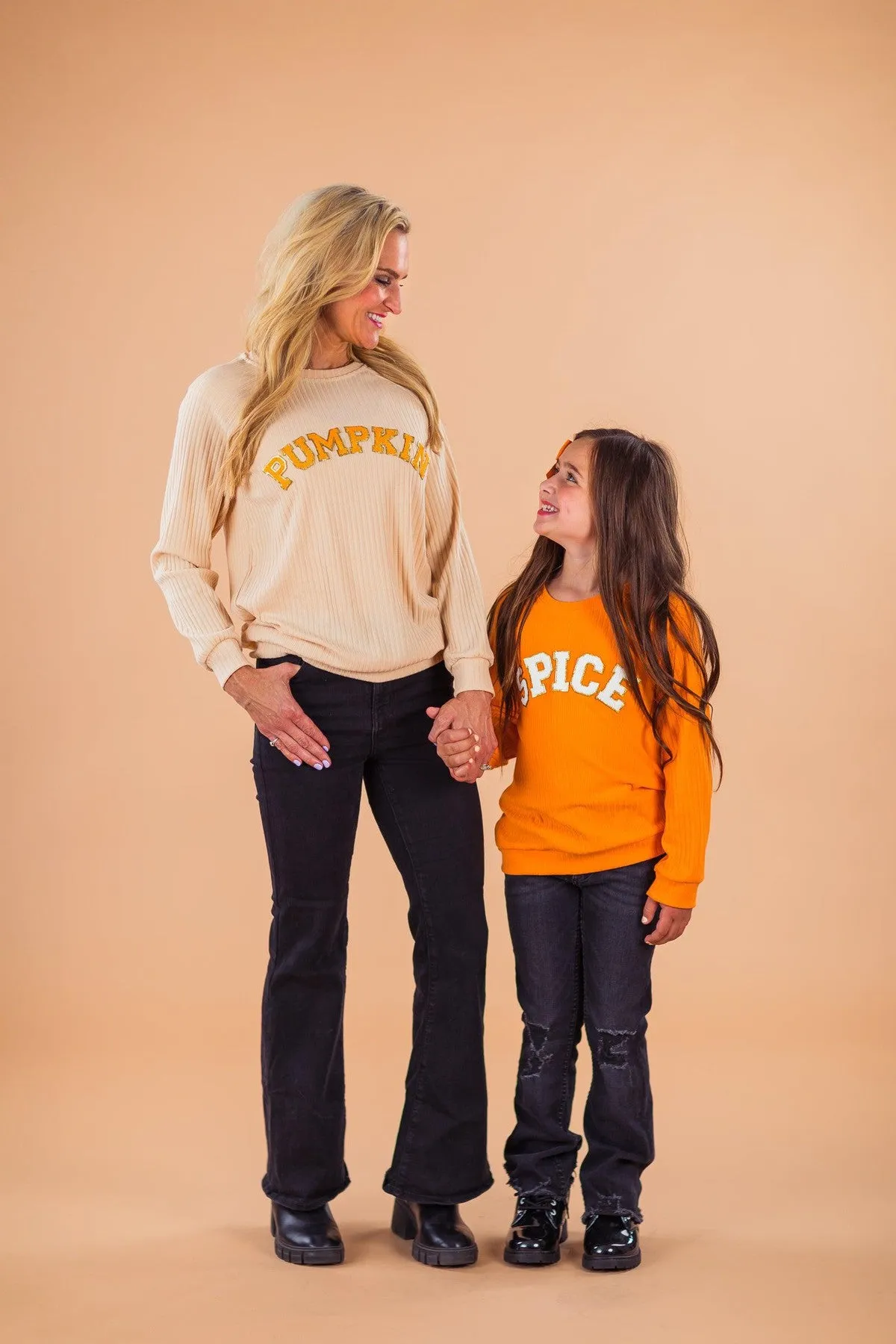 Mom & Me - "Pumpkin & Spice" Chenille Patch Top