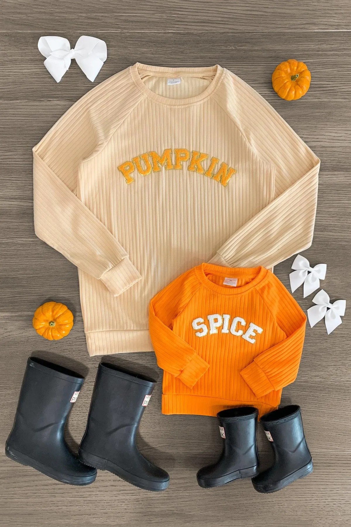 Mom & Me - "Pumpkin & Spice" Chenille Patch Top