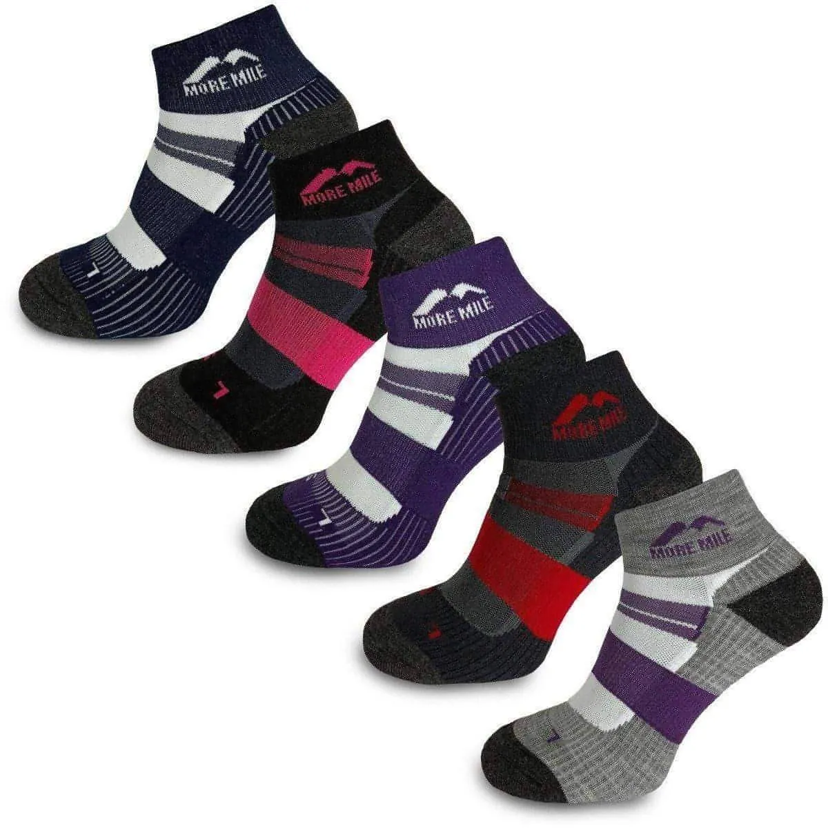 More Mile Endurance 5 Pack Womens Running Socks