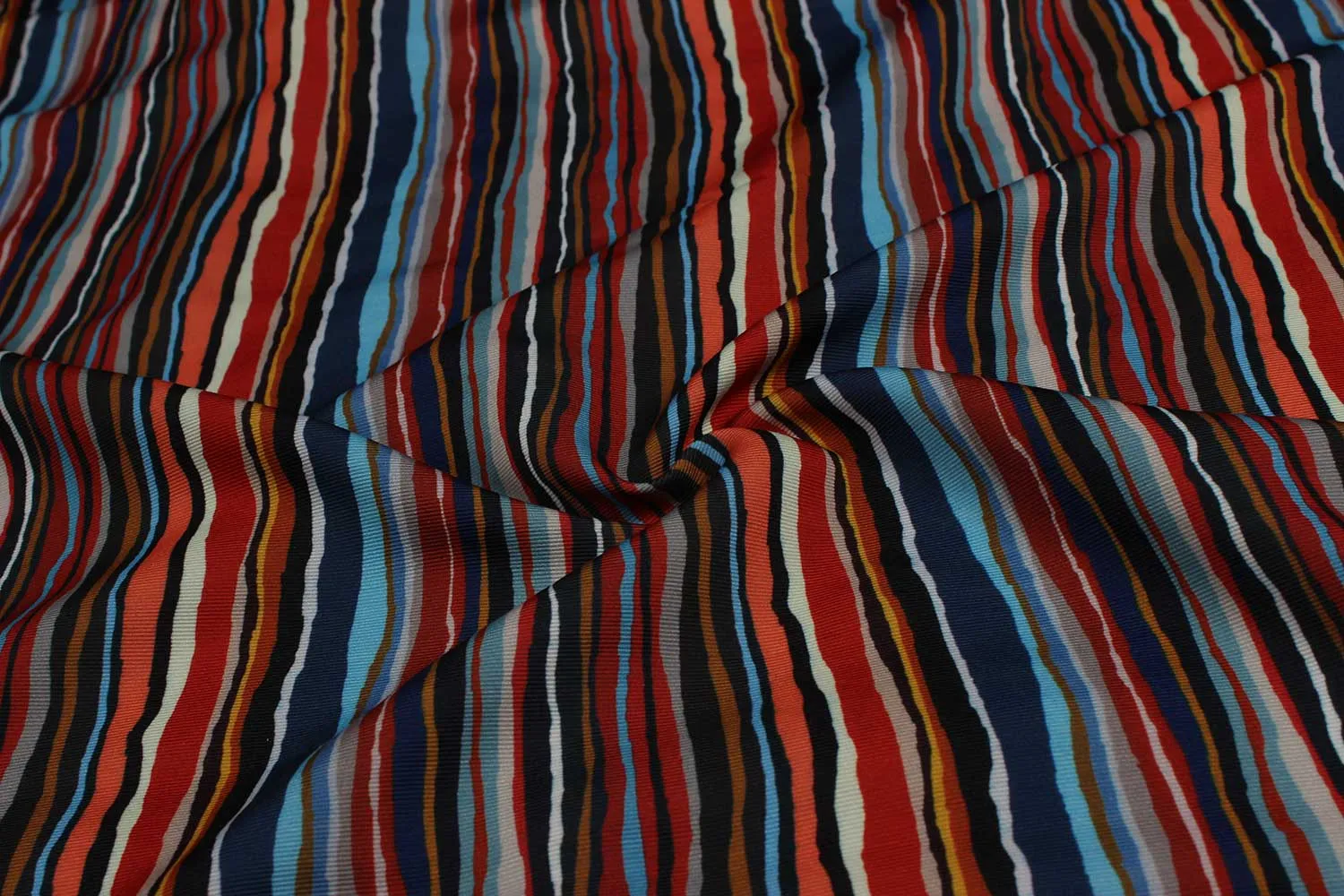 Multicolor Stripes Printed Canvas Fabric