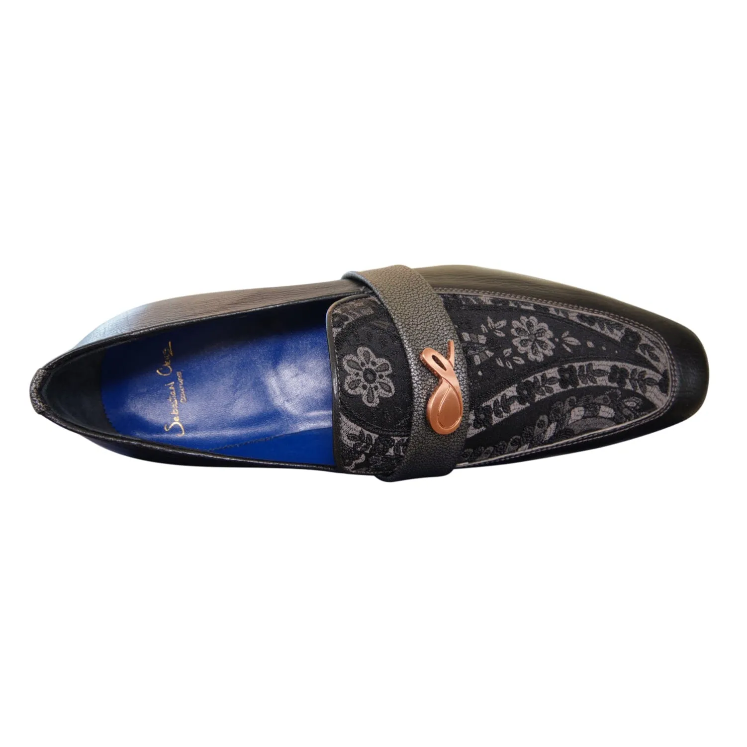 Nero Gunmetal Paisley With Rose Gold Hardware Loafer