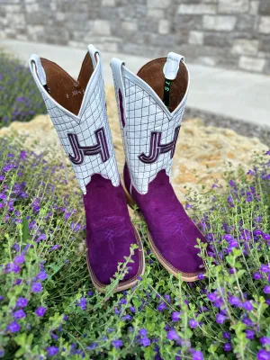 New 2023 Mens JH "Purple Roughouts"  Square Toe Boots