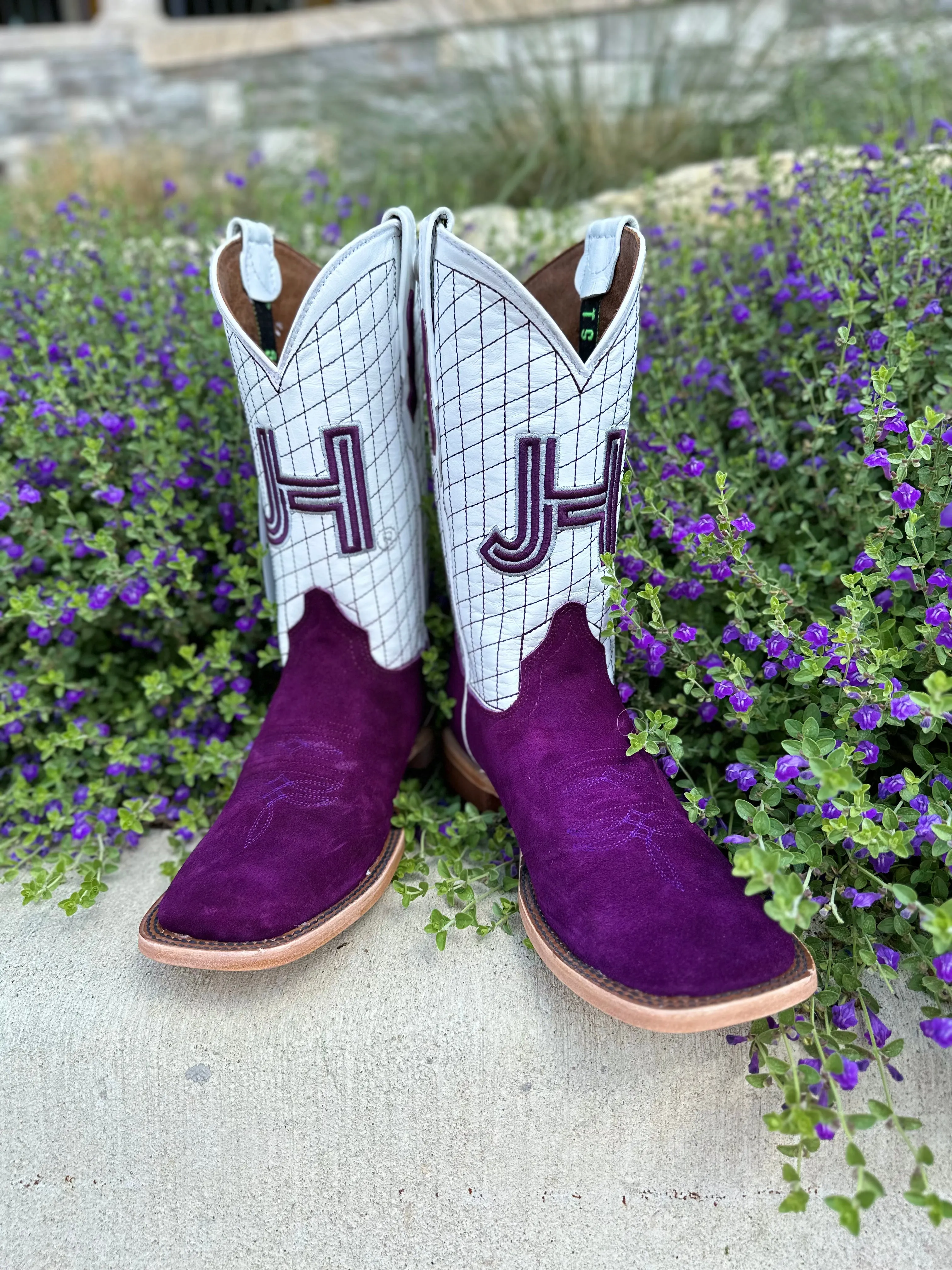 New 2023 Mens JH "Purple Roughouts"  Square Toe Boots