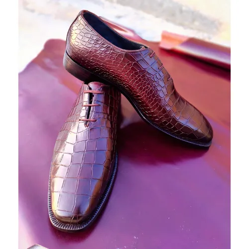 New Custom Made Shoes Bespoke Handmade Shoes Made to Measure Shoes Genuine Crocodile Print Pink Leather Laceup Oxford Mens Stylish Shoes