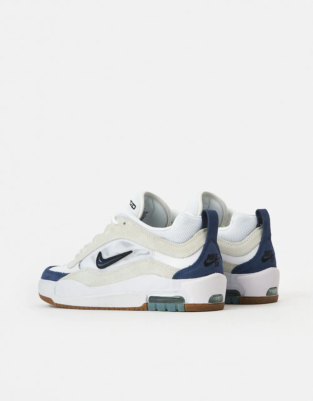 Nike SB Air Max Ishod Skate Shoes - White/Navy-Summit White-Black