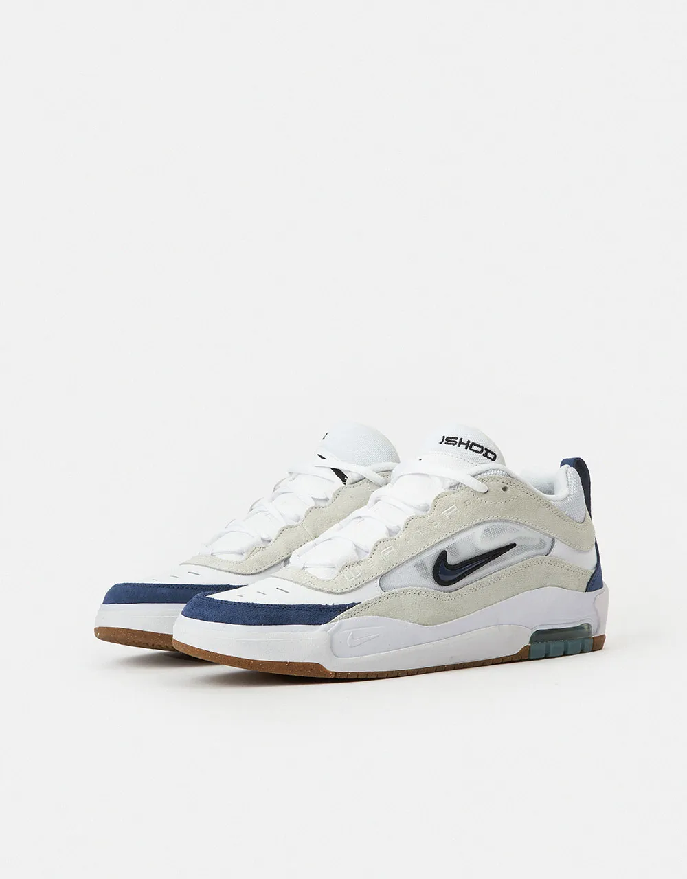 Nike SB Air Max Ishod Skate Shoes - White/Navy-Summit White-Black