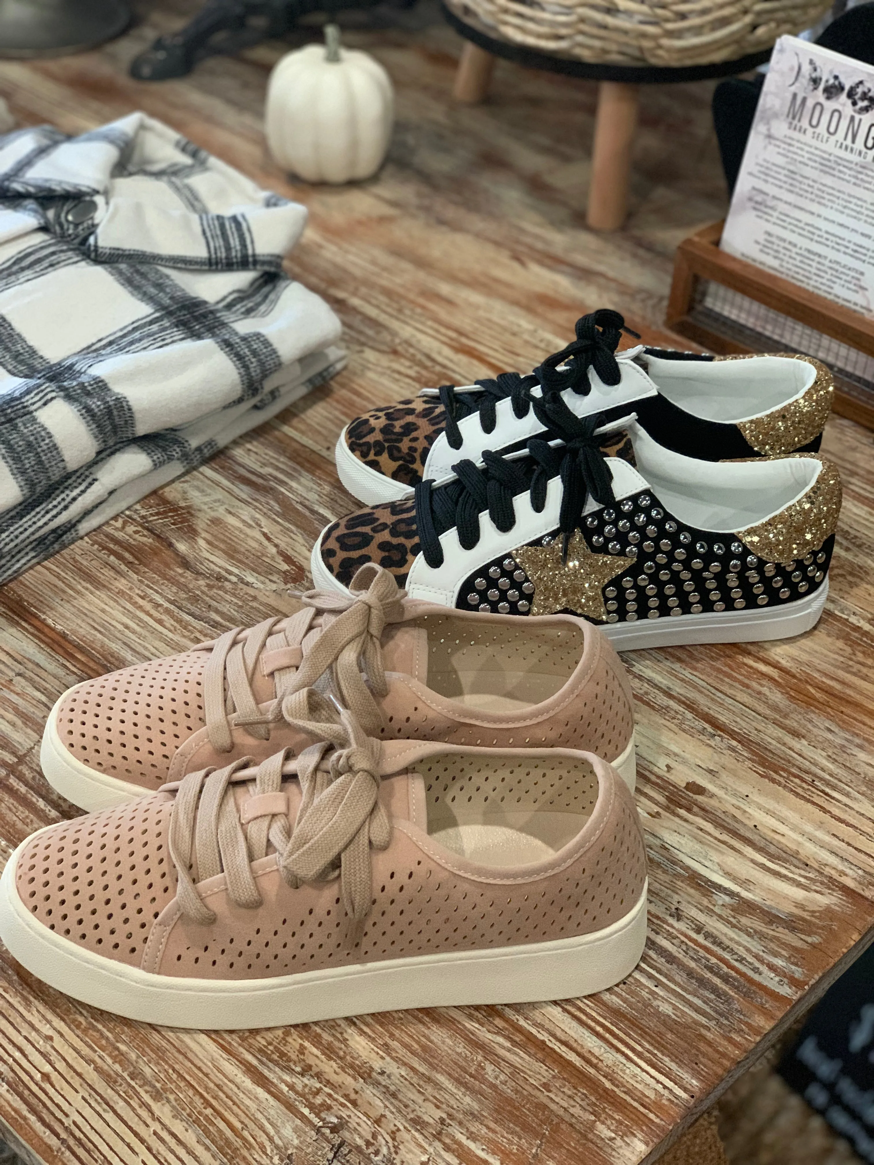 Perforated Beige Sneaker