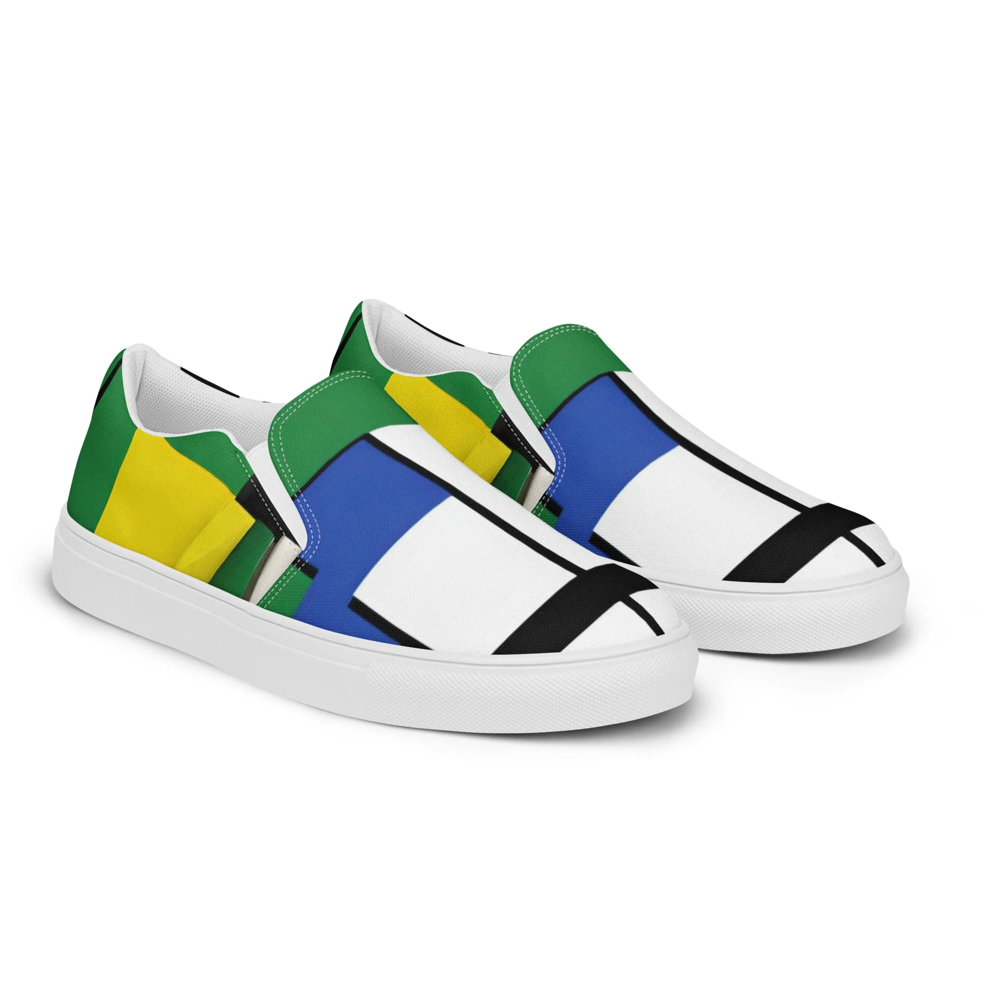 Piet Mondrian Shoes / Women’s slip-on canvas shoes / women art shoes / AI created