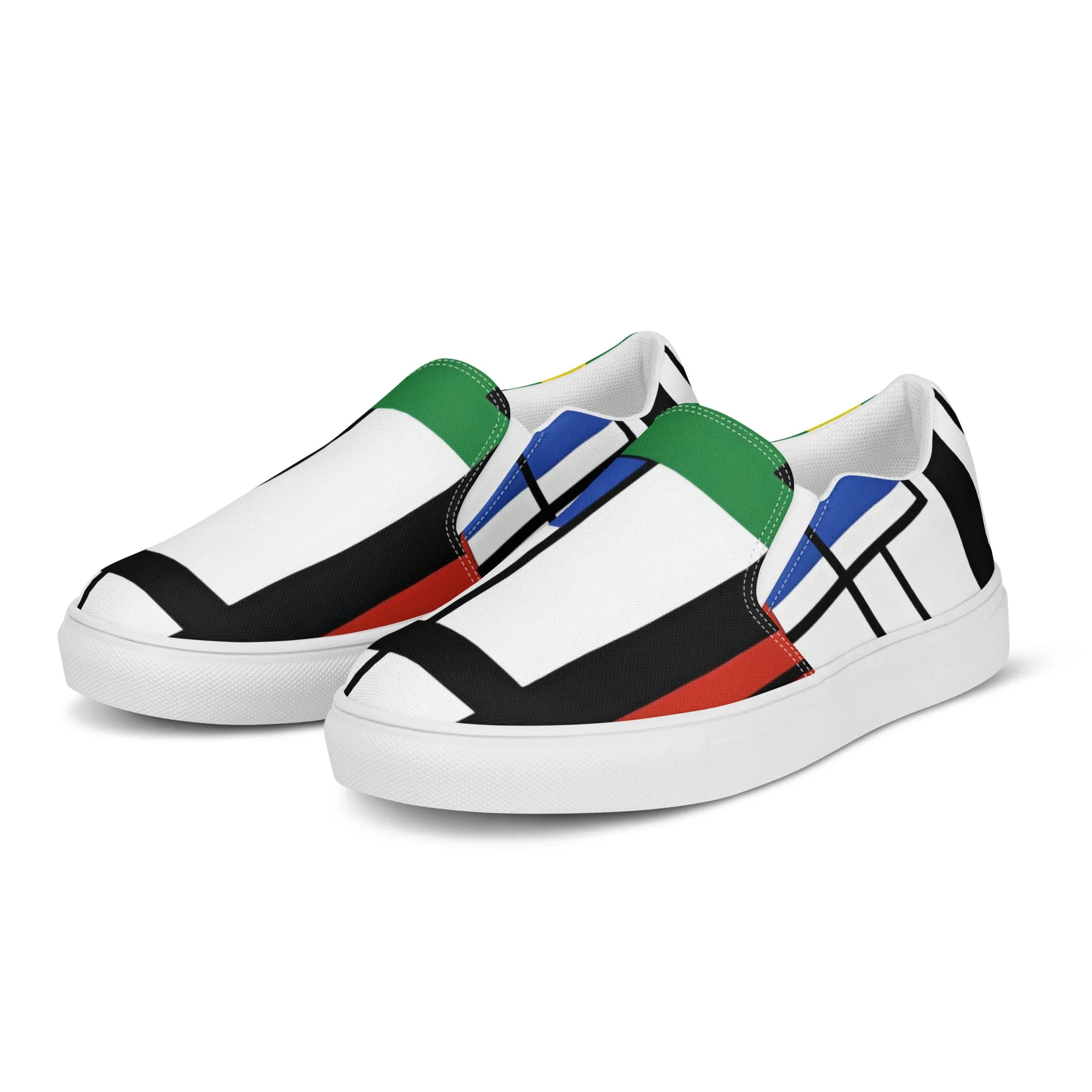 Piet Mondrian Shoes / Women’s slip-on canvas shoes / women art shoes / AI created