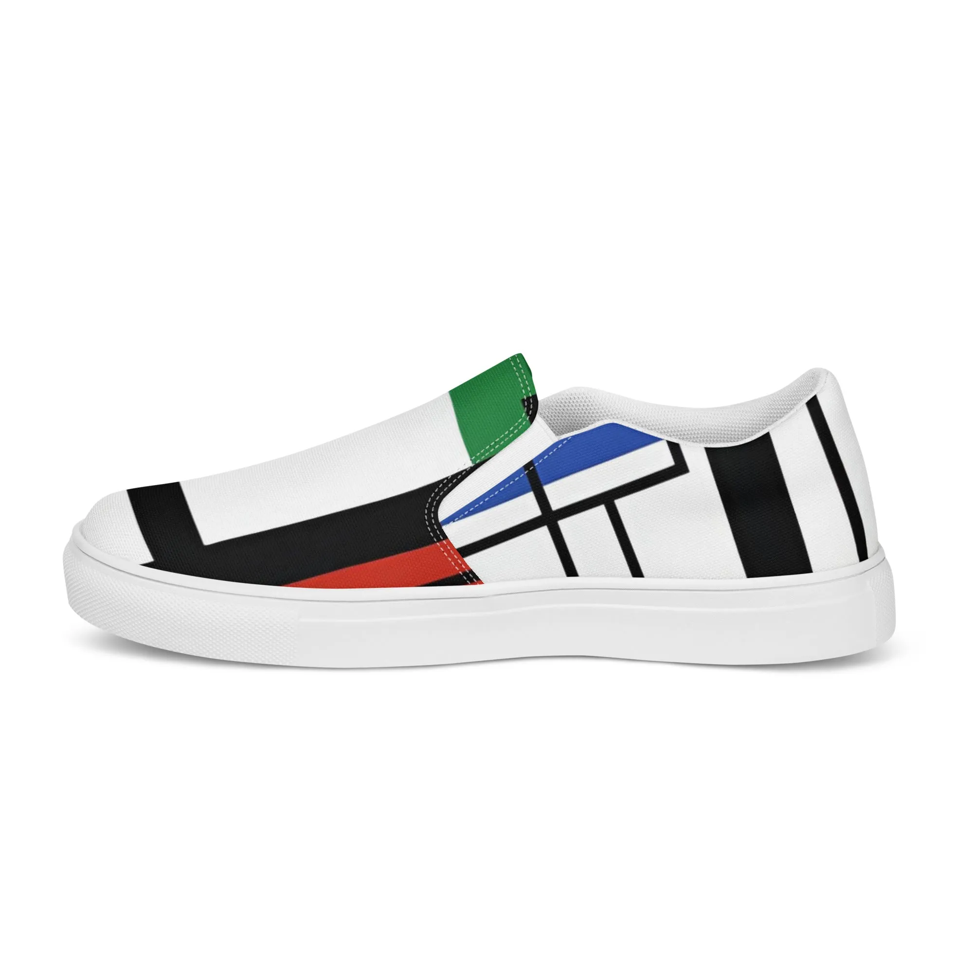 Piet Mondrian Shoes / Women’s slip-on canvas shoes / women art shoes / AI created